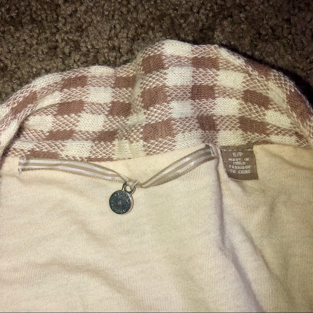 - Knitted & knotted cottage core open front checkered cardigan - Picture 5 of 6